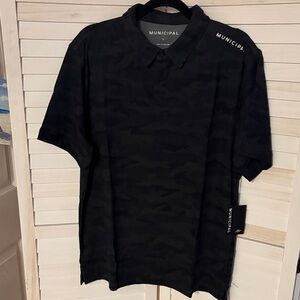 MUNICIPAL BLACK CAMO STRETCH POLO/GOLF SHIRT